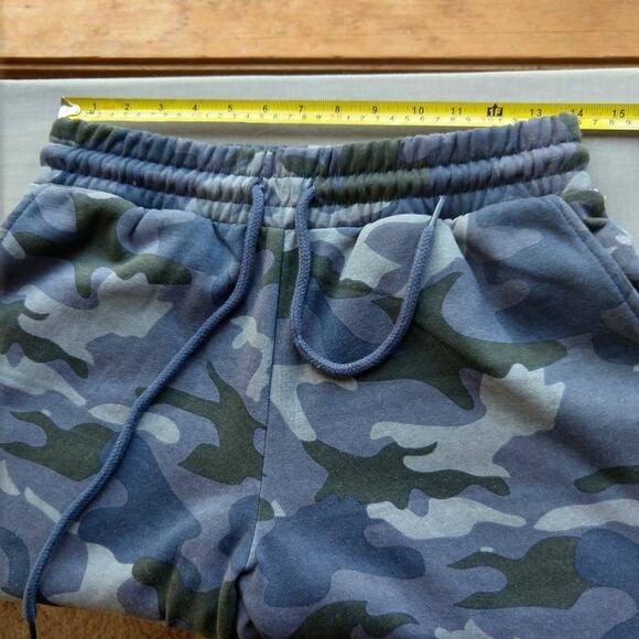 Medium Callie Lives Miz Survivor Navy Camo Warning Sweatpants pockets fleece - Picture 7 of 13